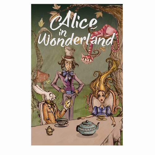 Alice in Wonderland design with the title 'Alice in wonderland'
