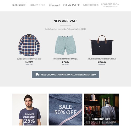 Responsive website with the title 'Londonphilips - Men's Clothing Retailer Homepage Web Design'