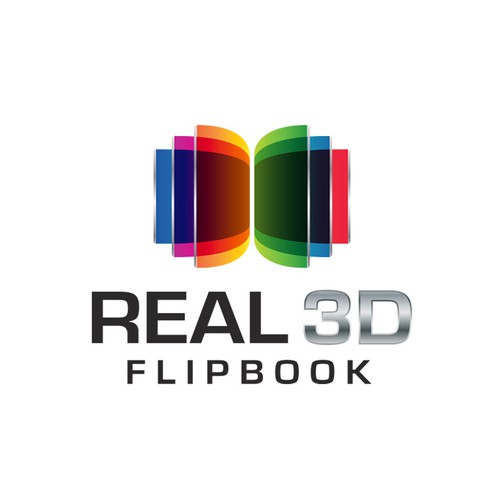 Inspirational design with the title 'Real 3D Flipbook'