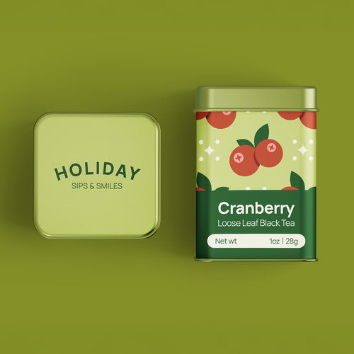 Tea packaging with the title 'Tea Tin Packaging Design'