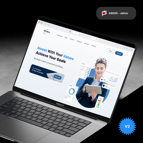 Dashboard website with the title 'Investment Portfolios Website'