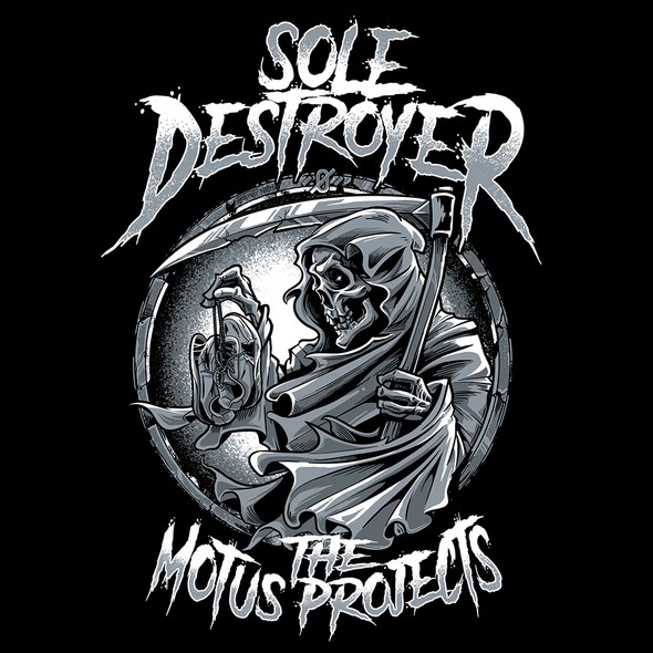 Metal t-shirt with the title 'sole destroyer'
