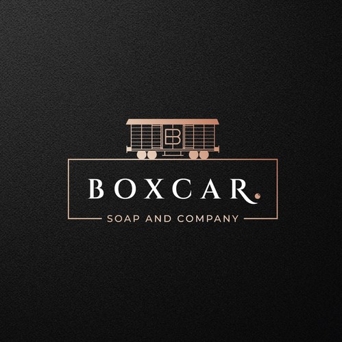 Bathroom design with the title 'BOXCAR SOAP COMPANY'