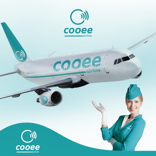 Turquoise logo with the title 'logo for airline company'
