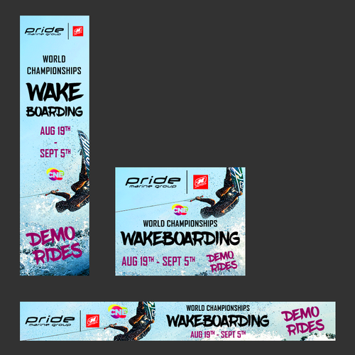 Championship design with the title 'Set of banners for World Wakeboard Championships'