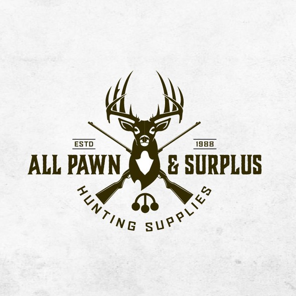 Deer hunting logo with the title 'Hunting logo with deer'