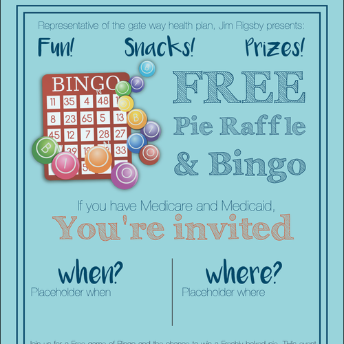 Pie design with the title 'Pie Raffle & Bingo'