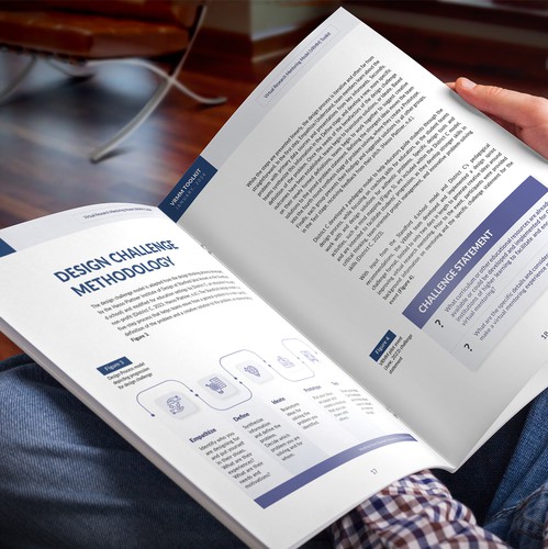 White paper design with the title 'Brochure Design Excellence: The VRMM Project | Broschürendesign Excellence'