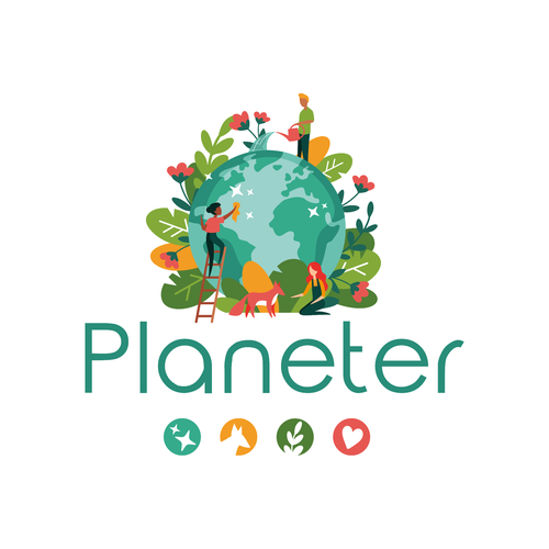 Eco design with the title 'Eco-Pop logo for an ecologically committed society - Planeter'