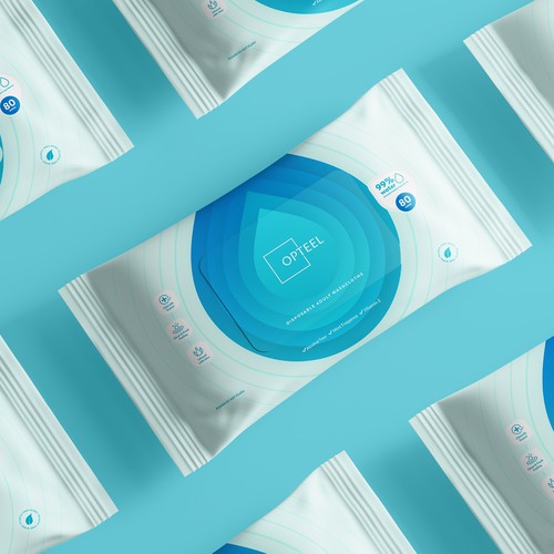 Pharmaceutical packaging with the title 'Packaging concept for Wet Wipes'