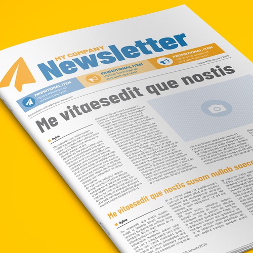 Newsletter design with the title 'Bold, user-friendly newsletter template'