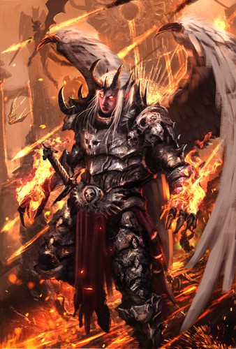 Fantasy artwork with the title 'Dark angel'