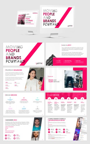 Agency design with the title 'JITTY Influencer Deck'