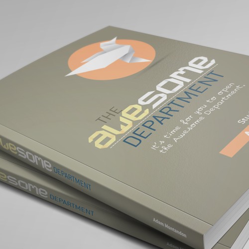 Origami design with the title 'Business book cover for The Awesome Department'