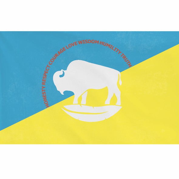 Emblem artwork with the title 'New community flag design'