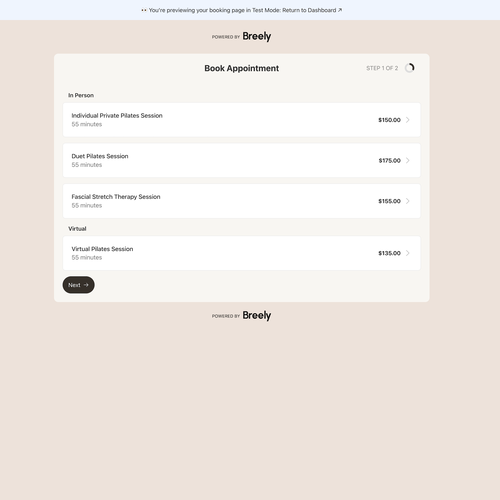 Design with the title 'Chicago Pilates Studio Scheduling'