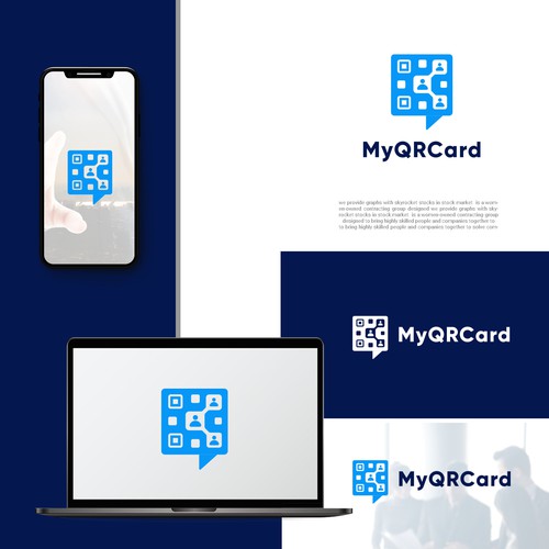 QR code design with the title 'Logo for new mobile app that people are going to want to use'