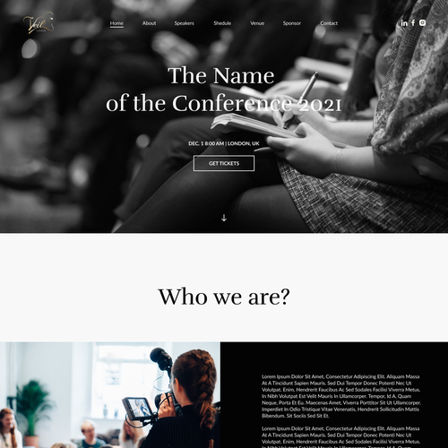 Concept website with the title 'Concept a web-site for a Woman Conference'