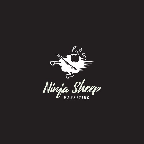 Cursive design with the title 'Playful logo for Ninja Sheep Marketing'