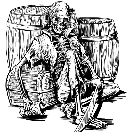 Photoshop illustration with the title 'Illustration for Microbrewery Bottle Label'