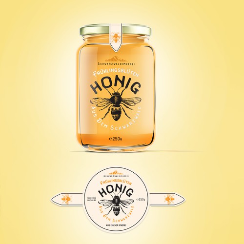 Honey label with the title 'Honey Label design'