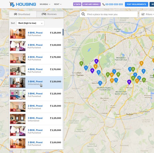 House website with the title 'Create an awesome design for Next Generation Real Estate Portal'