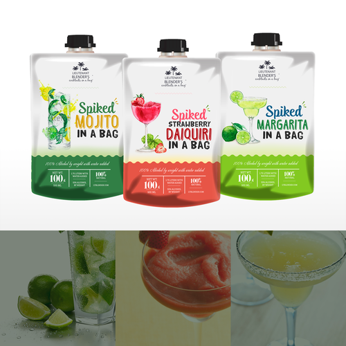 Typography packaging with the title 'Spiked Drink'