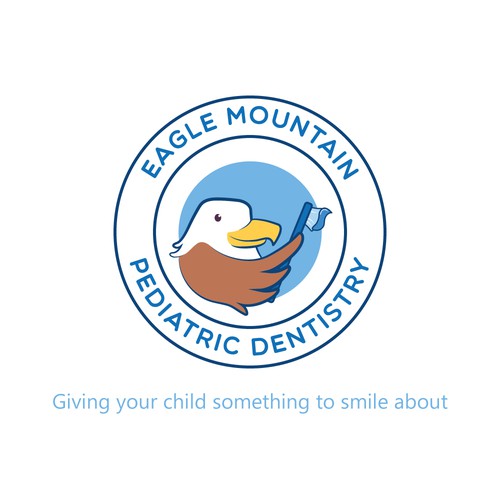 Eagle brand with the title 'Eagle Mountain Pediatric Dentistry'