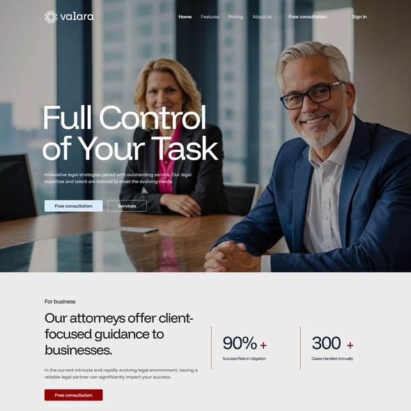 Website with the title 'Law Firm Website Design Concept'