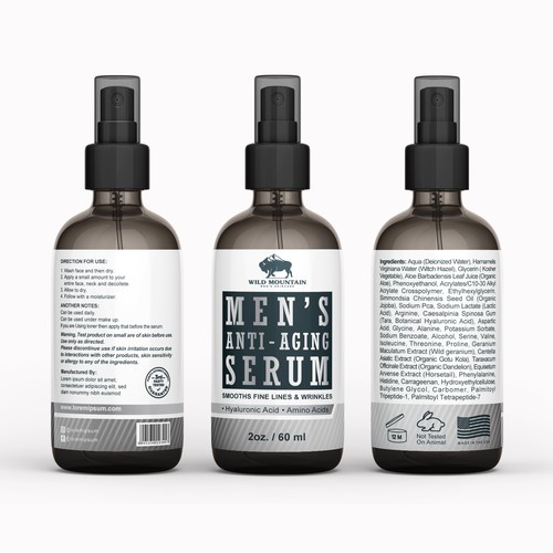 Spray label with the title 'Minimalis bottles label design'