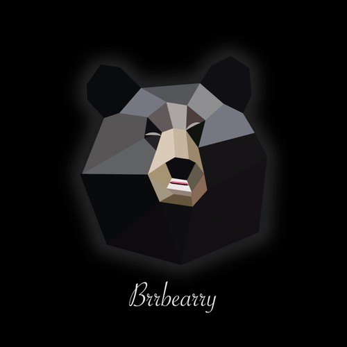 Low poly logo with the title 'Brrbeary'