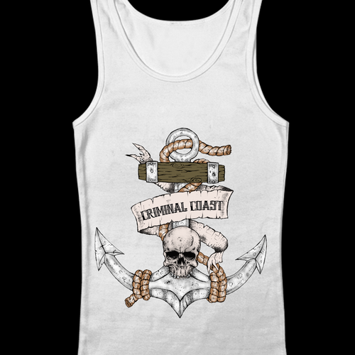 Army t-shirt with the title 'Tattoo Style Anchor Tank Top Design'