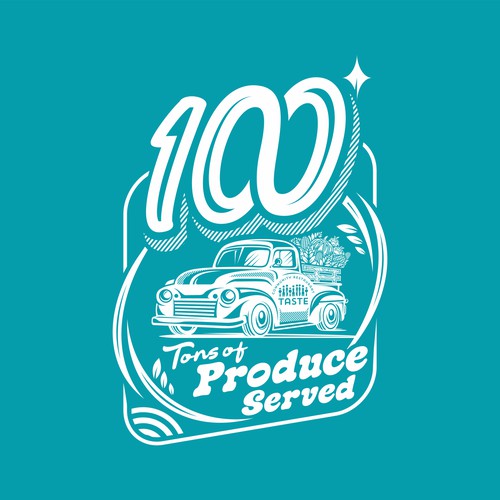 Restaurant t-shirt with the title '100 Tons of Produce Served By Taste Community Restaurant'