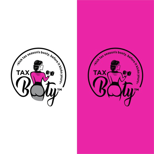 Workout logo with the title 'TaxBooty needs some bump in her trunk! Classy Cool logo needed for far-reaching health initiative'