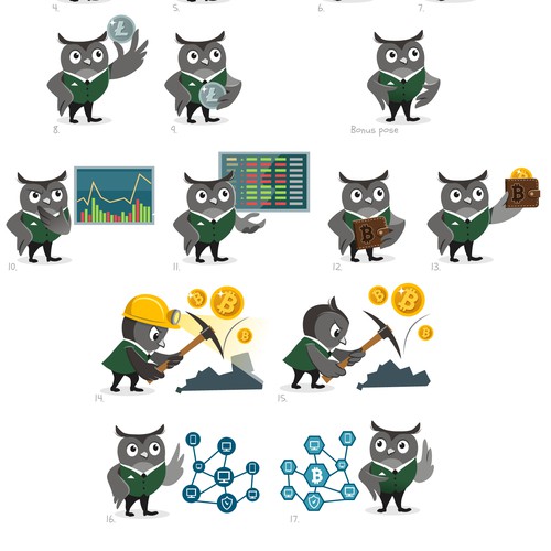 Mining design with the title 'Set of icons for a website'