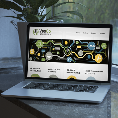 Circuit design with the title 'Website Cover graphic'