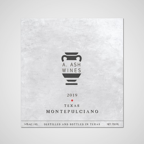 Wine bottle design with the title 'Female winemaker looking for intriguing label to represent her amazing Texas old world wines.'