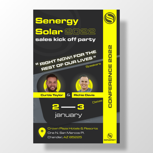 Invite design with the title 'Design of invite to company conference'