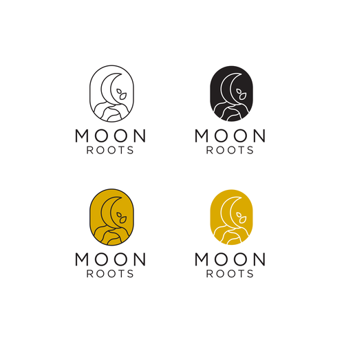 Healthy eating logo with the title 'Moon Roots Logo Design'