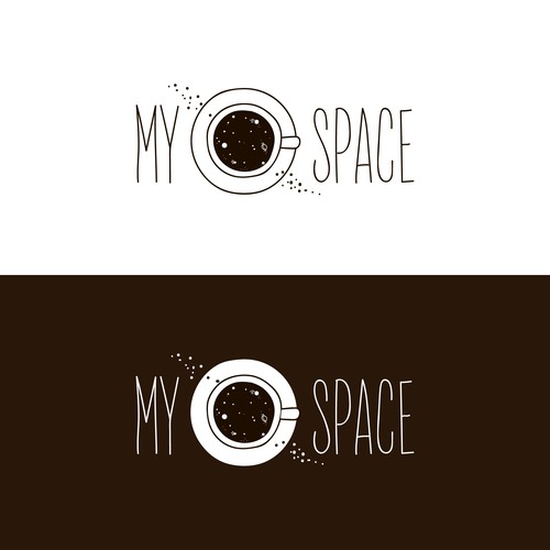 Thinking design with the title 'Hand drawn Logo concept for cafe.'