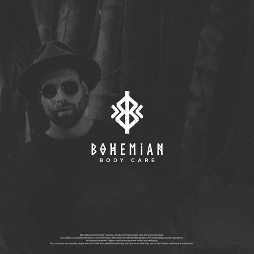 Masculine brand with the title 'Logo for Bohemian Body Care'