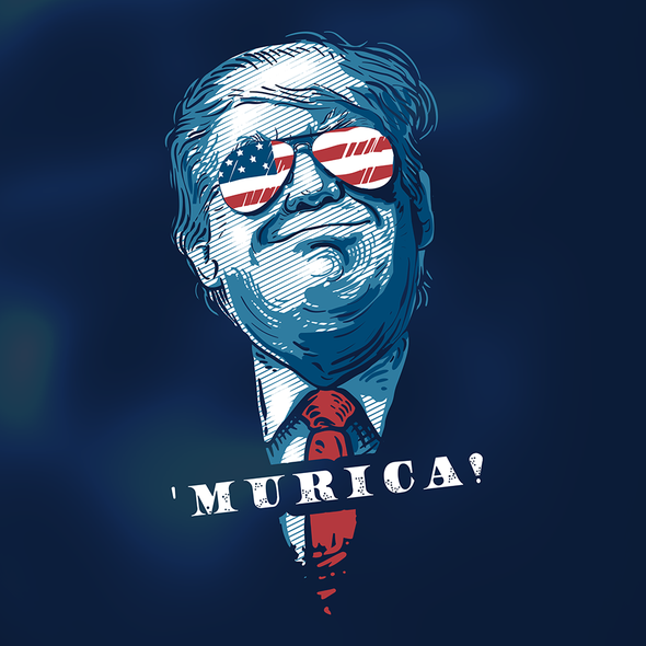 Patriotic t-shirt with the title ''MURICA!'