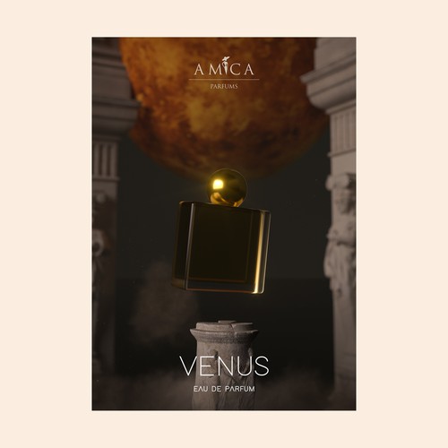 Composition design with the title 'Venus Eau De Parfum Poster'