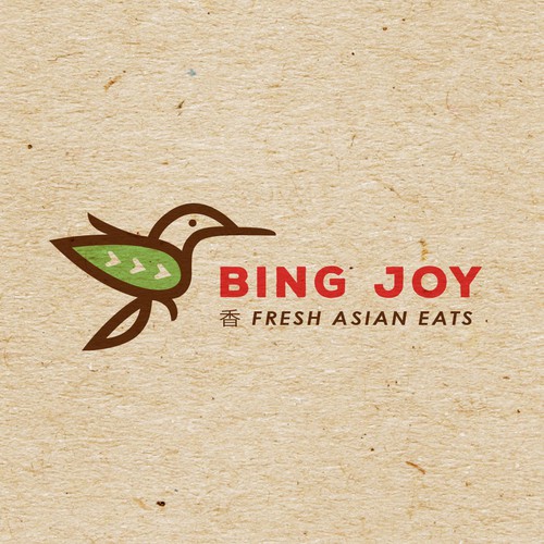 Hummingbird logo with the title 'Bird logo for fresh fast Asian food'