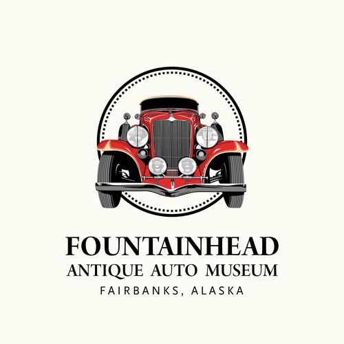 Antique design with the title 'Fountainhead Antique Auto Museum'