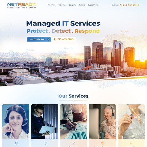 Simple website with the title 'website for NETREADY for Managed IT Services in Los Angeles. '
