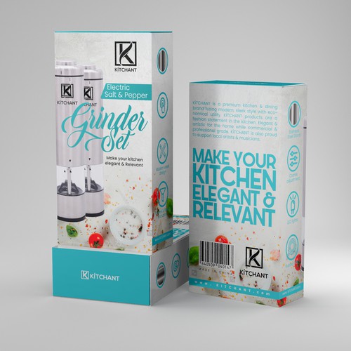 Kitchen packaging with the title 'Product Packaging for Debut Product!'
