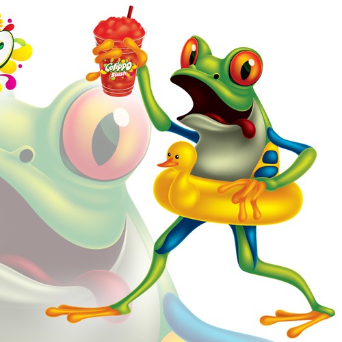 Frog design with the title 'Calippo Slush Mascot'