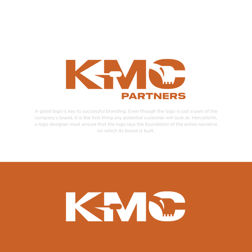 Excavator logo with the title 'KMC Construction logo'