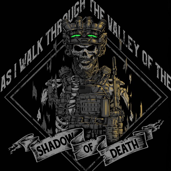 Art t-shirt with the title 'Shadow of Death'